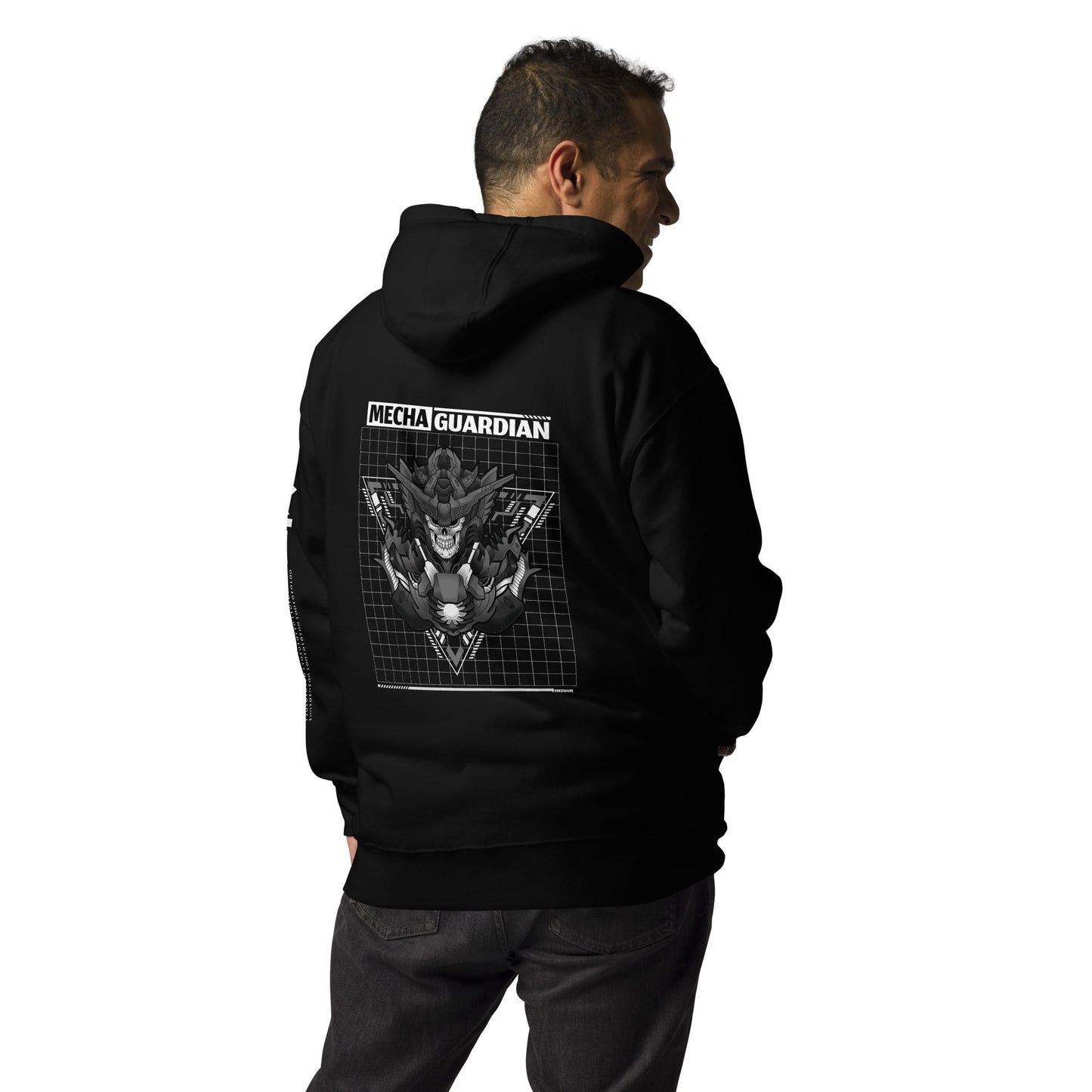 Mecha Guardian - Unisex Hoodie ( Back Print ) by DarkByteGear