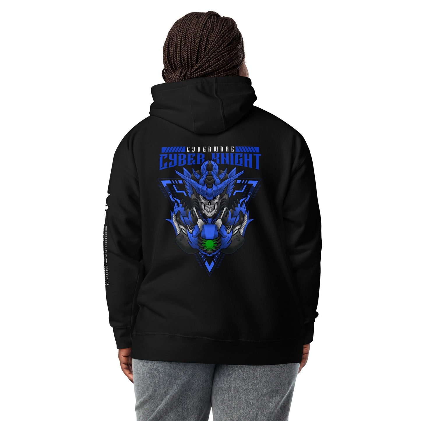 CyberWare Cyber knight - Unisex Hoodie ( Back Print ) by DarkByteGear