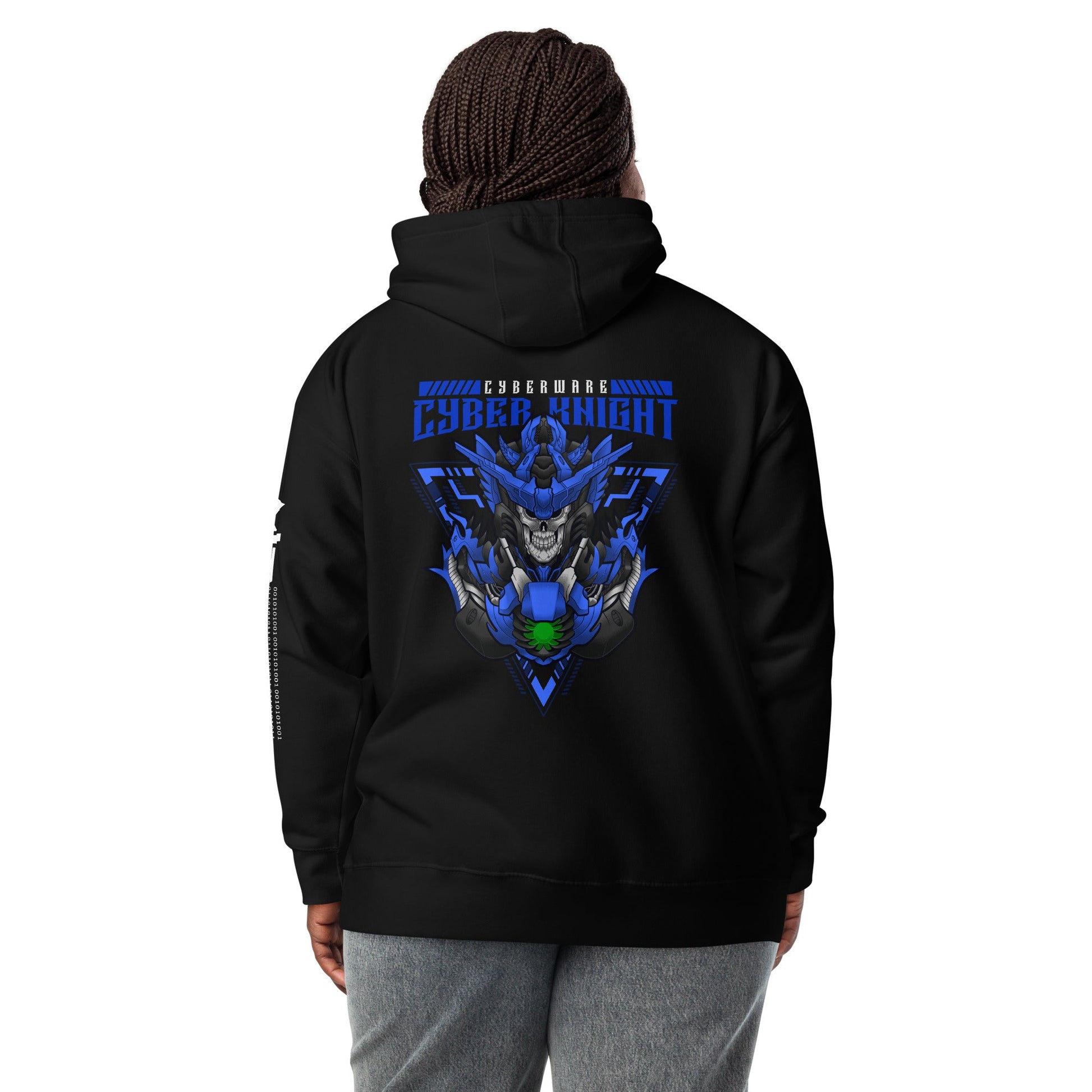 CyberWare Cyber knight - Unisex Hoodie ( Back Print ) by DarkByteGear