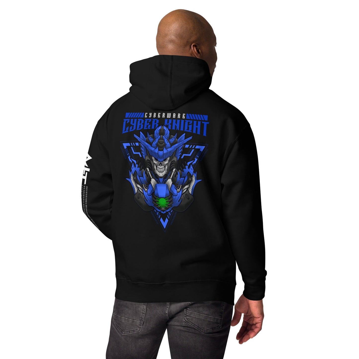 CyberWare Cyber knight - Unisex Hoodie ( Back Print ) by DarkByteGear