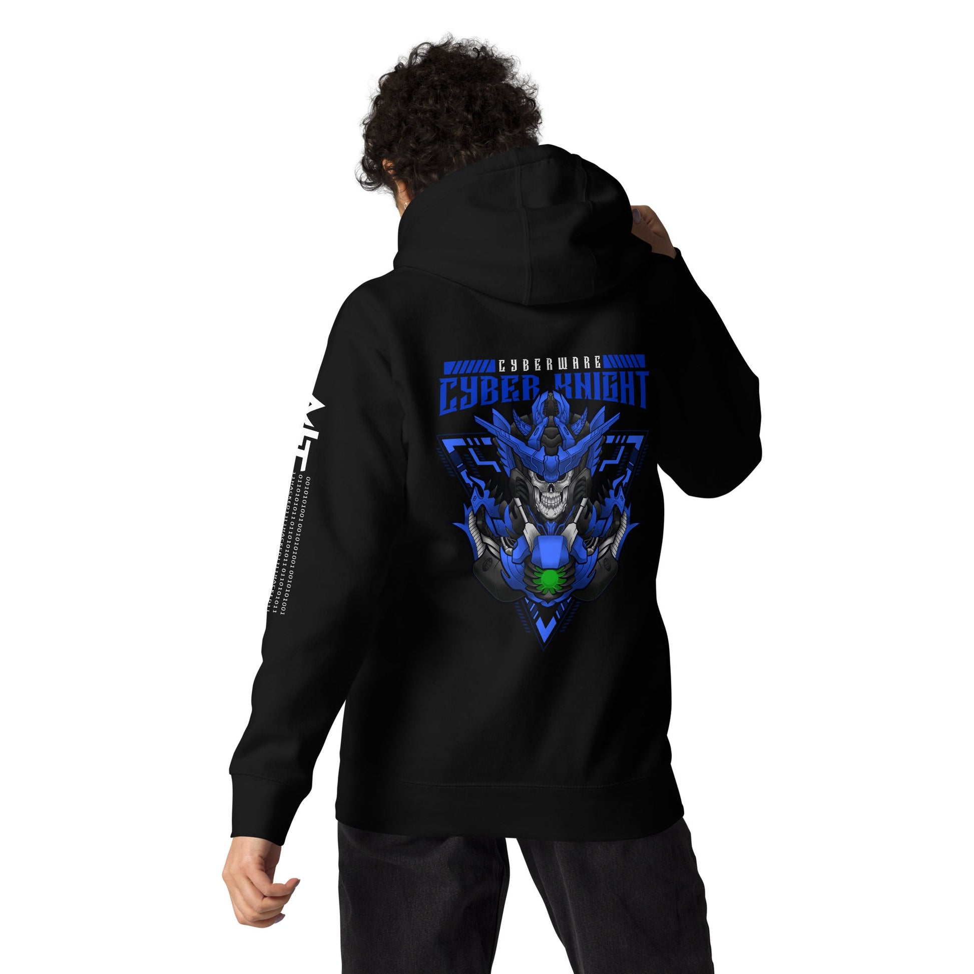 CyberWare Cyber knight - Unisex Hoodie ( Back Print ) by DarkByteGear