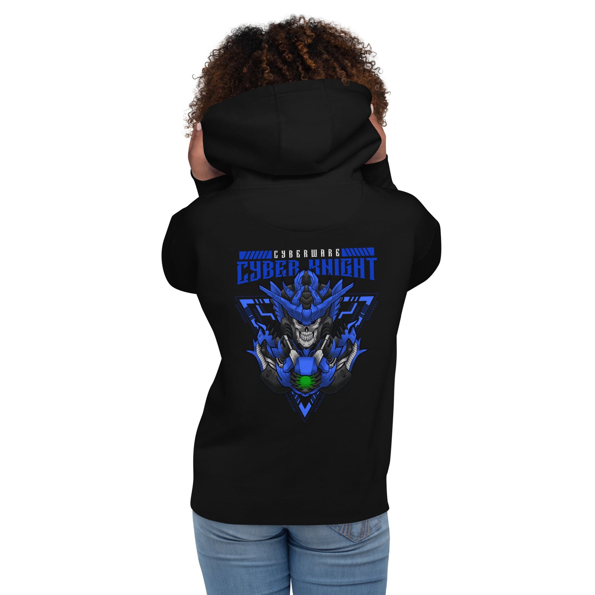 CyberWare Cyber knight - Unisex Hoodie ( Back Print ) by DarkByteGear