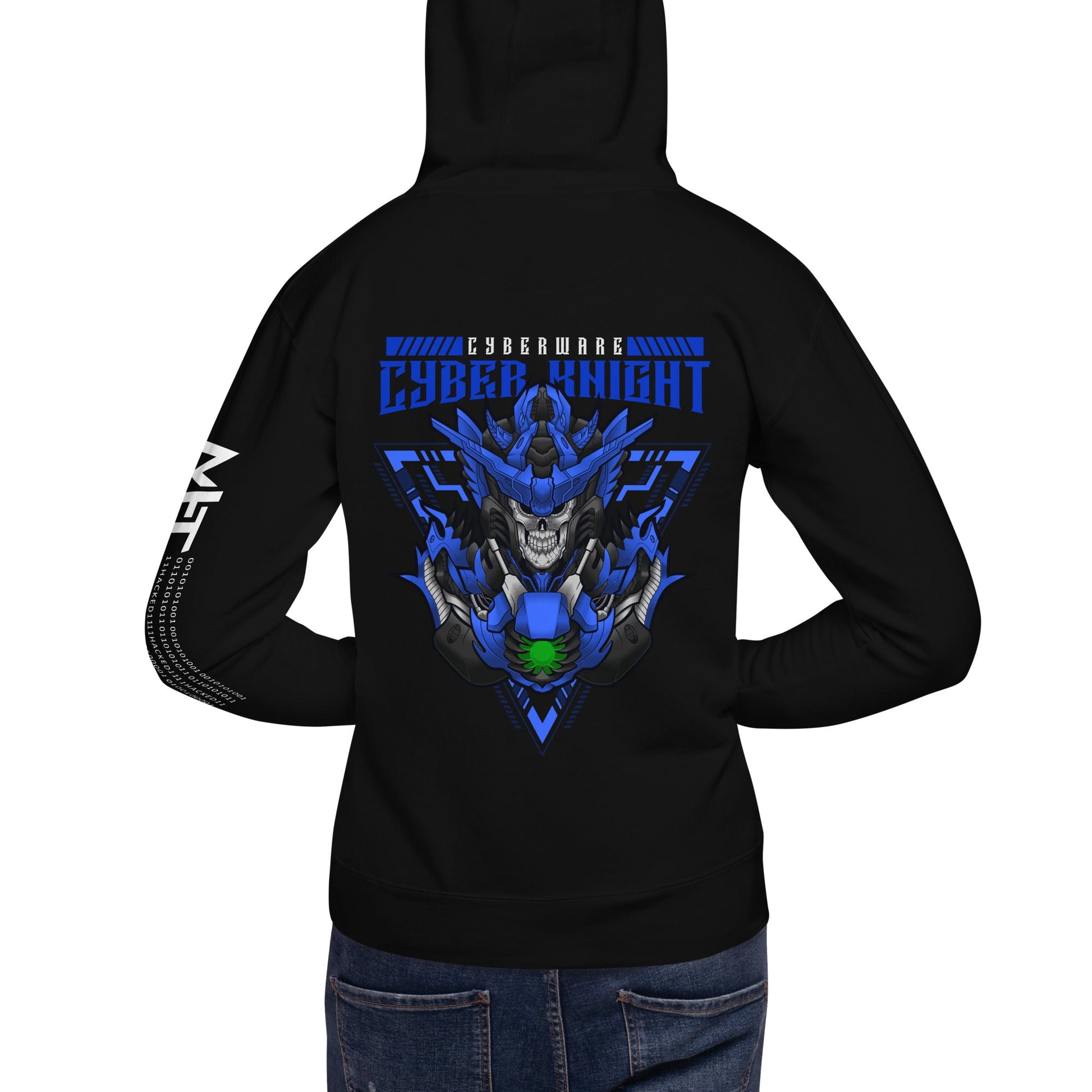 CyberWare Cyber knight - Unisex Hoodie ( Back Print ) by DarkByteGear