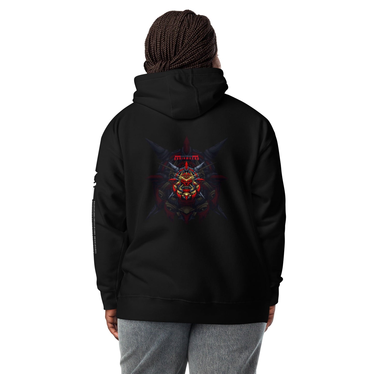 Cyberware Ronin Mecha - Unisex Hoodie ( Back Print ) by DarkByteGear