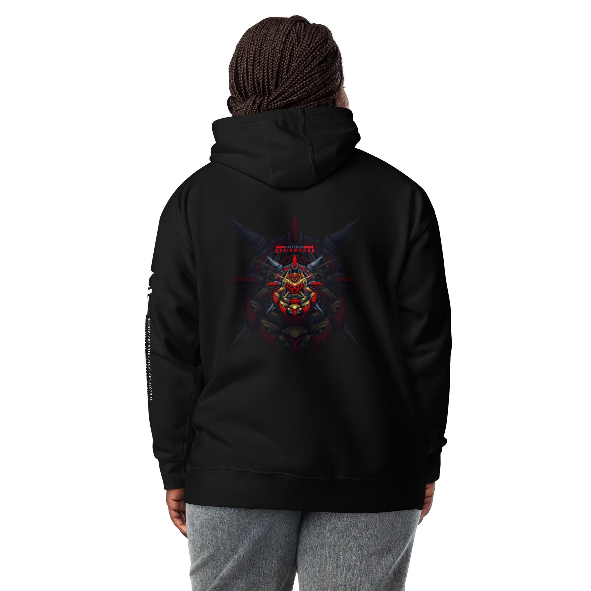 Cyberware Ronin Mecha - Unisex Hoodie ( Back Print ) by DarkByteGear