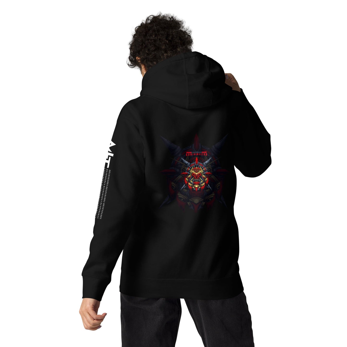 Cyberware Ronin Mecha - Unisex Hoodie ( Back Print ) by DarkByteGear