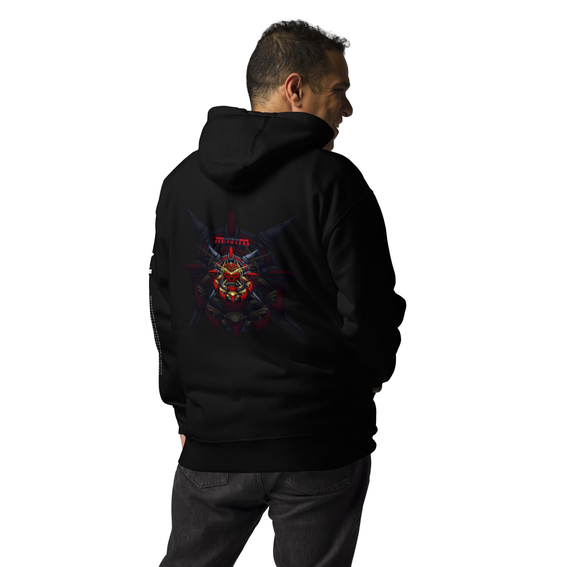 Cyberware Ronin Mecha - Unisex Hoodie ( Back Print ) by DarkByteGear