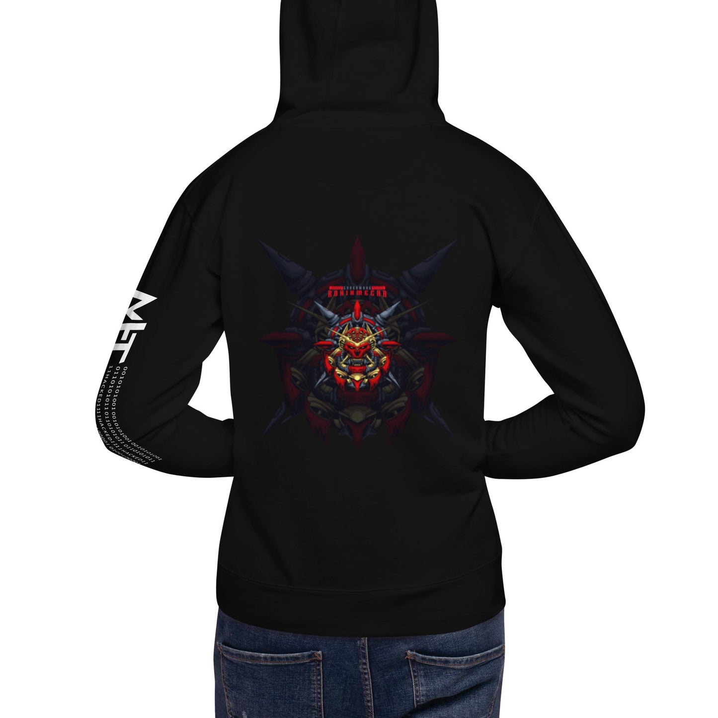 Cyberware Ronin Mecha - Unisex Hoodie ( Back Print ) by DarkByteGear