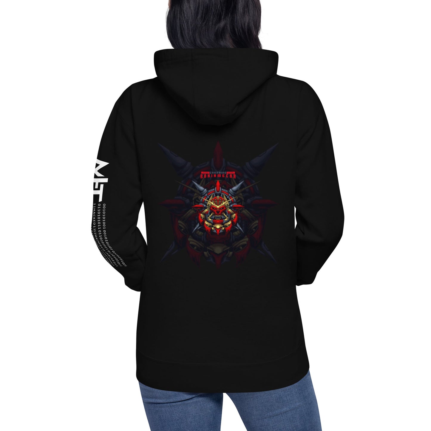 Cyberware Ronin Mecha - Unisex Hoodie ( Back Print ) by DarkByteGear