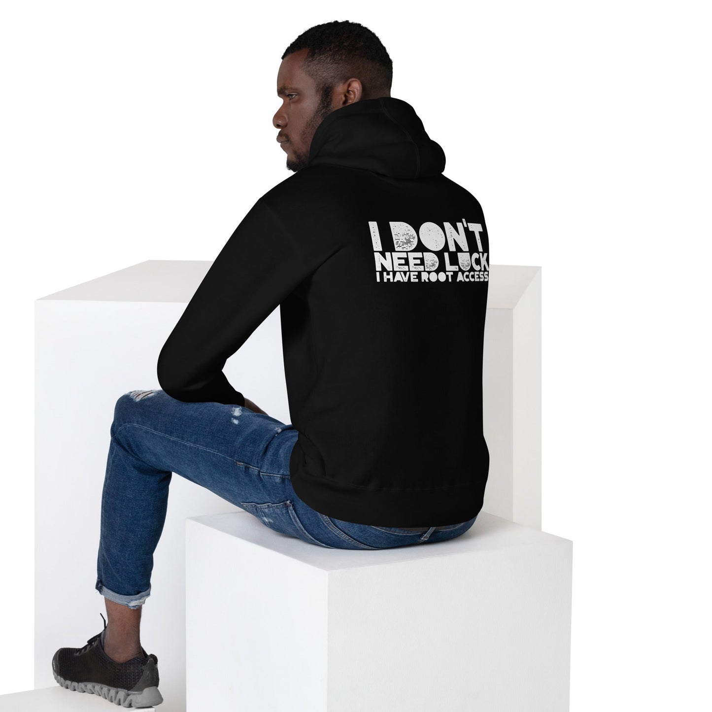 I Don't Need Luck: I Have Root Access - Unisex Hoodie ( Back Print ) by DarkByteGear
