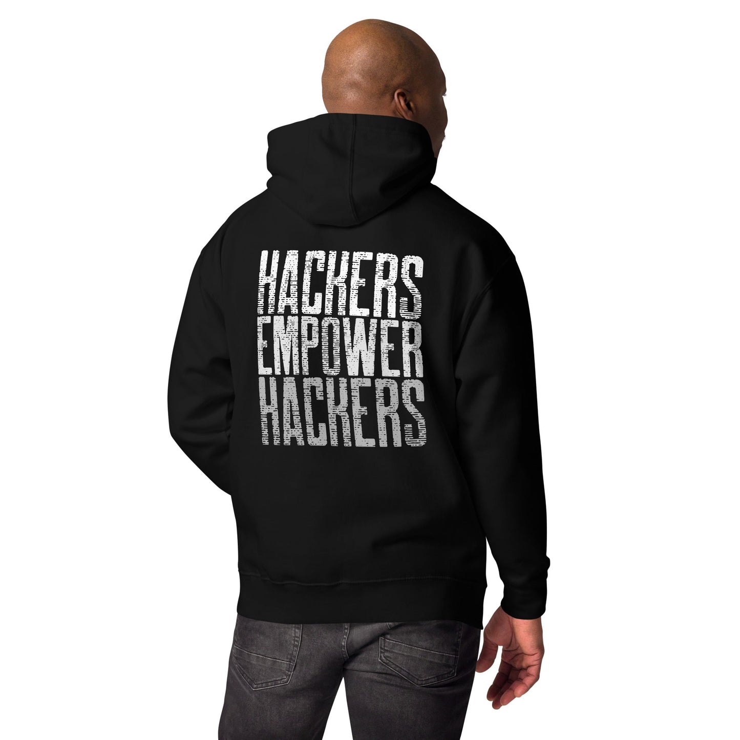Hackers Empower Hackers V1 - Unisex Hoodie ( Back Print ) by DarkByteGear