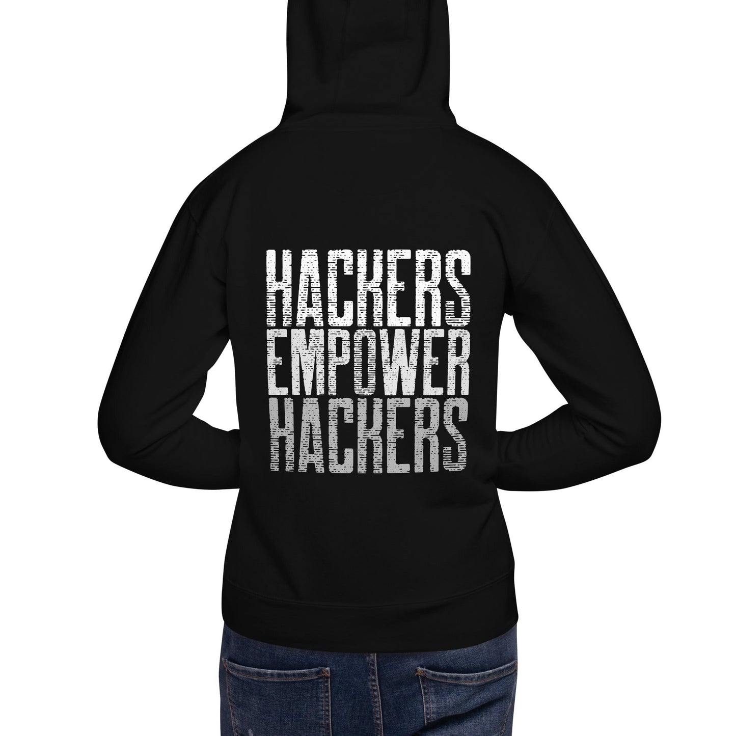 Hackers Empower Hackers V1 - Unisex Hoodie ( Back Print ) by DarkByteGear