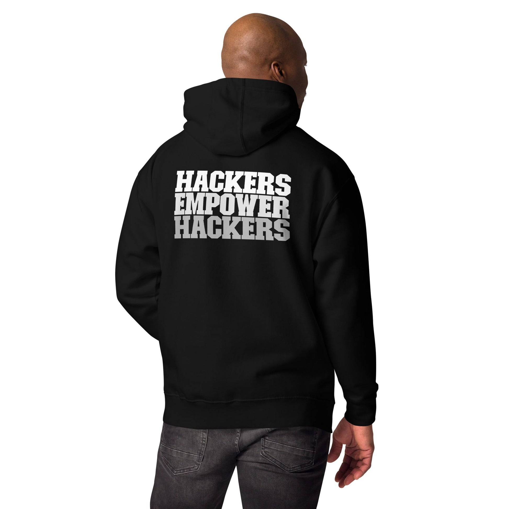 Hackers Empower Hackers V2 - Unisex Hoodie ( Back Print ) by DarkByteGear