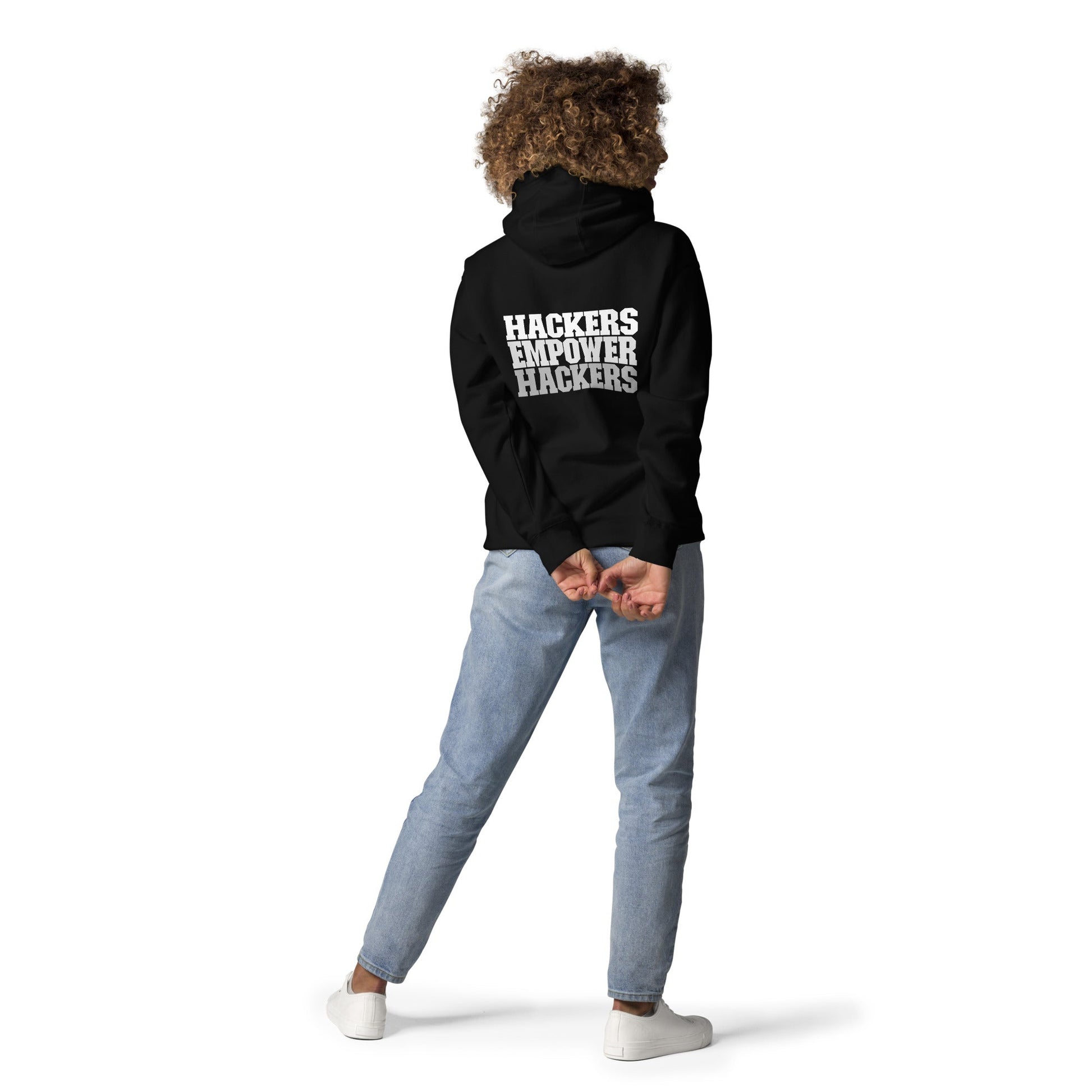 Hackers Empower Hackers V2 - Unisex Hoodie ( Back Print ) by DarkByteGear