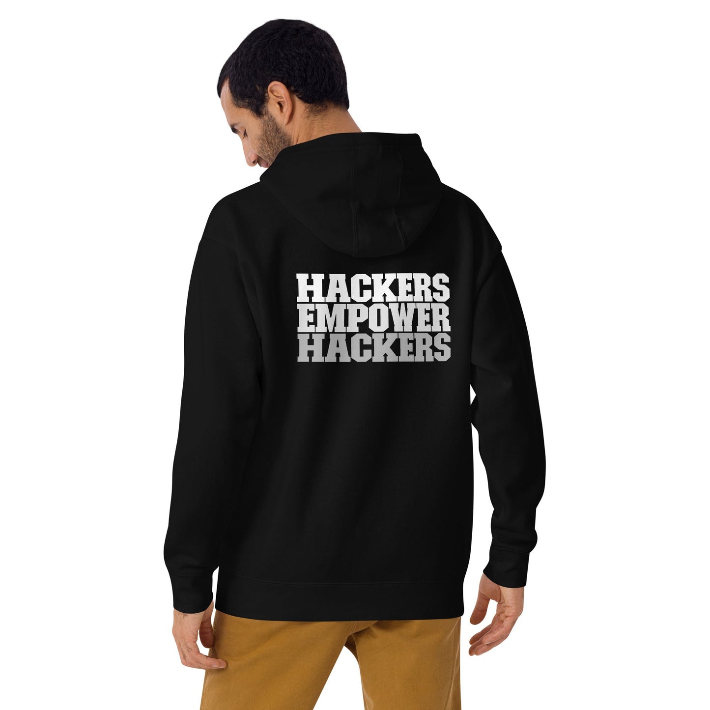 Hackers Empower Hackers V2 - Unisex Hoodie ( Back Print ) by DarkByteGear