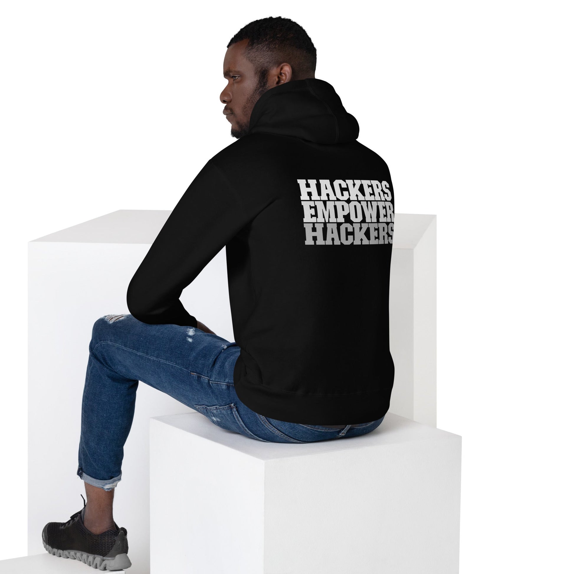 Hackers Empower Hackers V2 - Unisex Hoodie ( Back Print ) by DarkByteGear