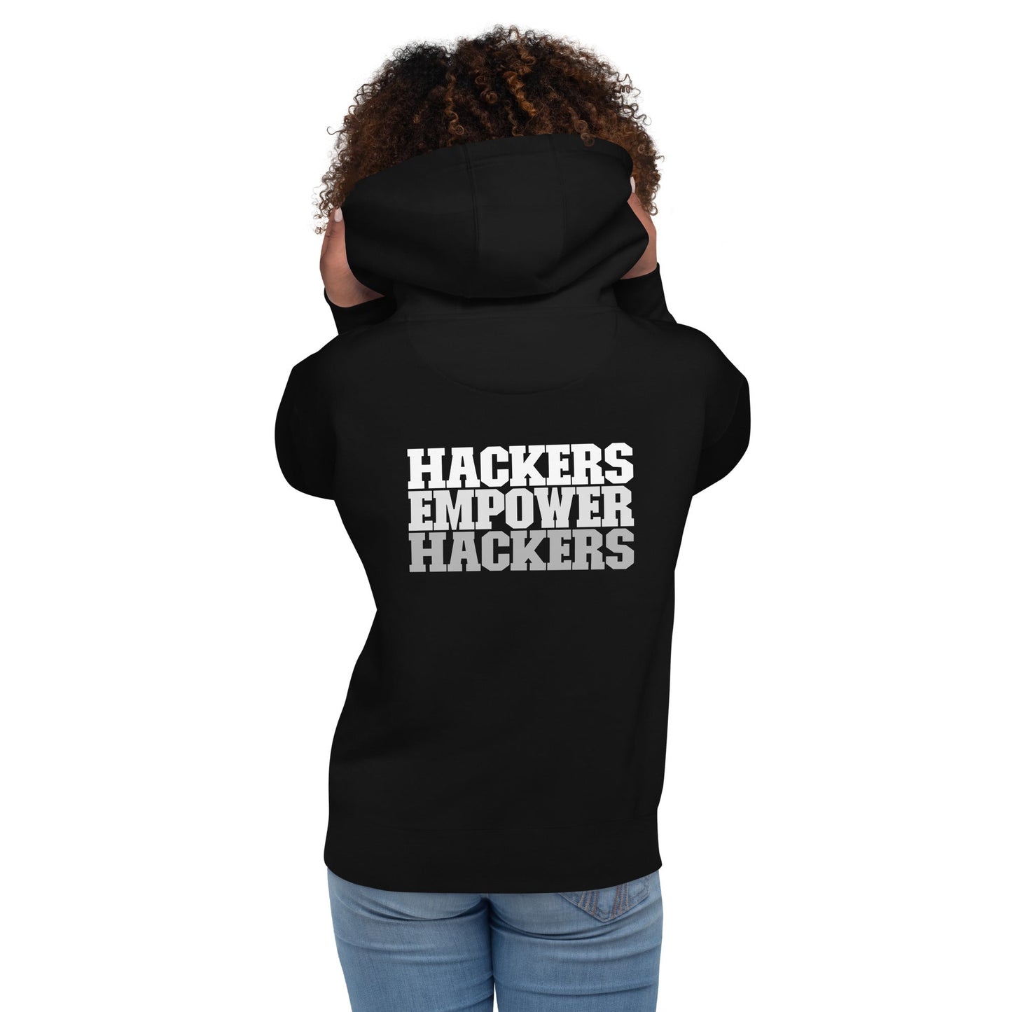 Hackers Empower Hackers V2 - Unisex Hoodie ( Back Print ) by DarkByteGear