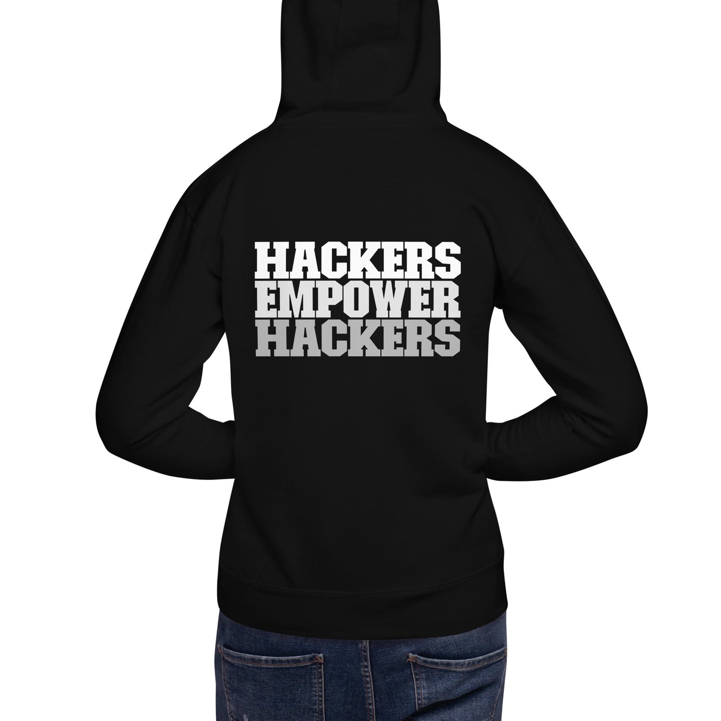 Hackers Empower Hackers V2 - Unisex Hoodie ( Back Print ) by DarkByteGear