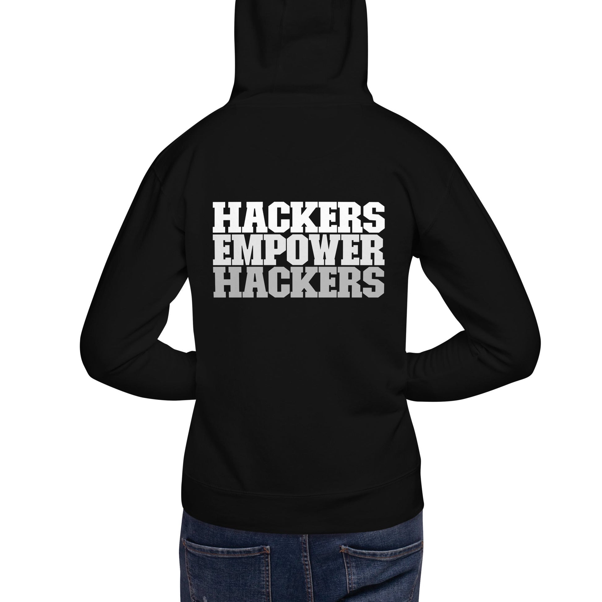 Hackers Empower Hackers V2 - Unisex Hoodie ( Back Print ) by DarkByteGear