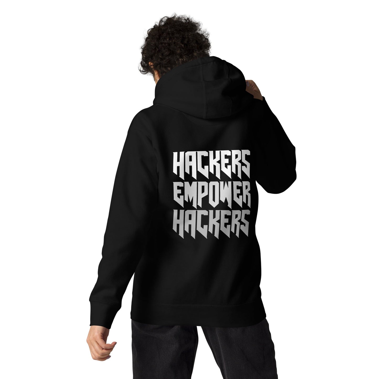 Hackers Empower Hackers V4 - Unisex Hoodie ( Back Print ) by DarkByteGear