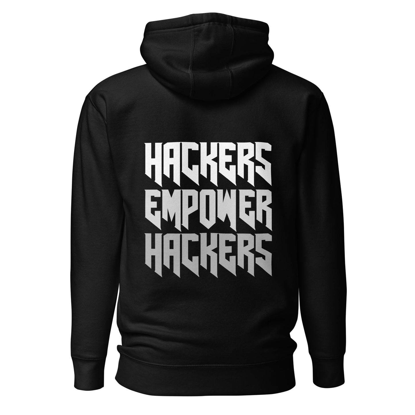 Hackers Empower Hackers V4 - Unisex Hoodie ( Back Print ) by DarkByteGear