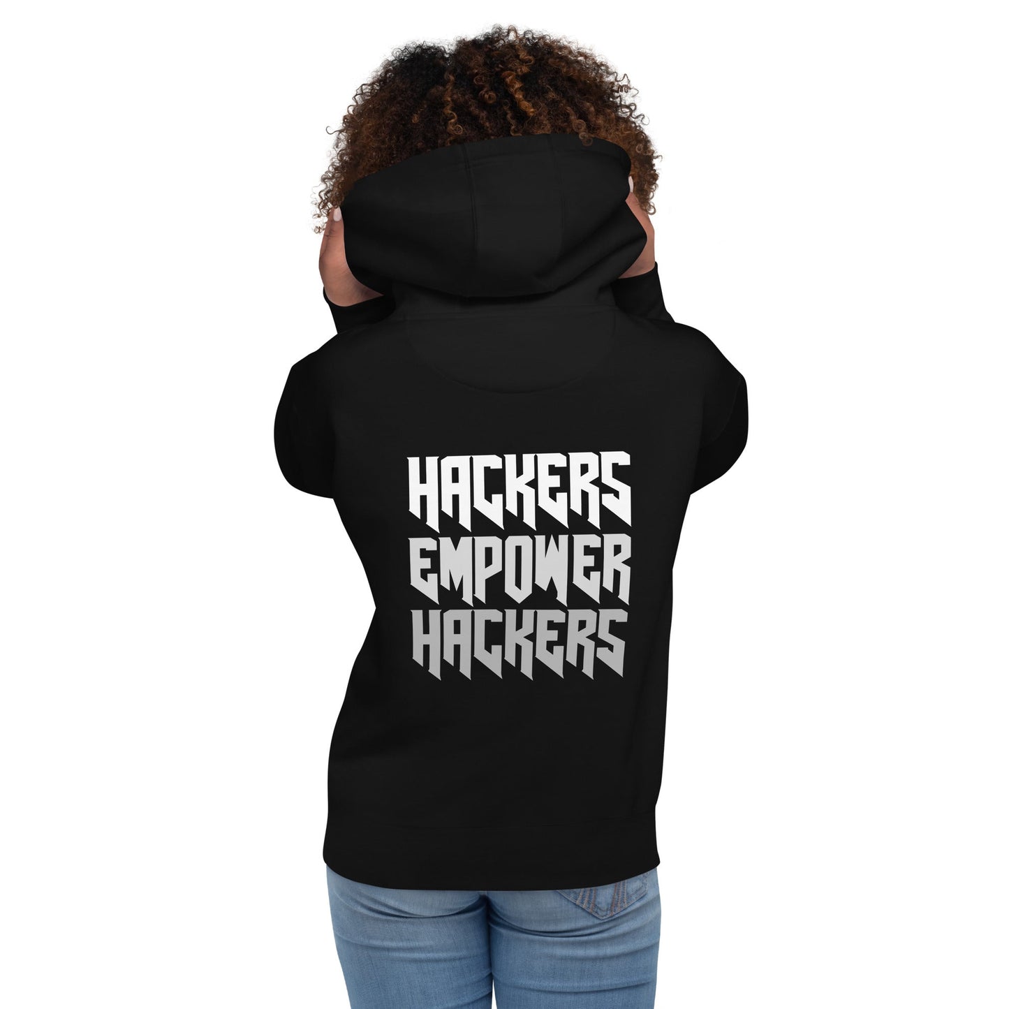 Hackers Empower Hackers V4 - Unisex Hoodie ( Back Print ) by DarkByteGear