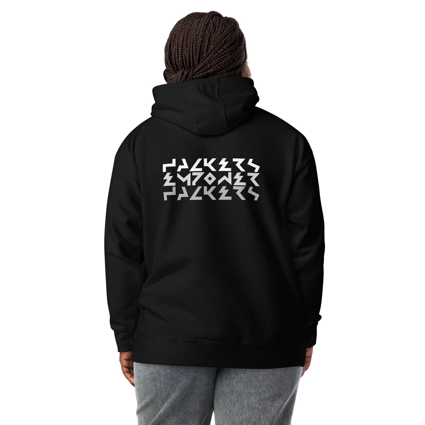 Hackers Empower Hackers V5 - Unisex Hoodie ( Back Print ) by DarkByteGear