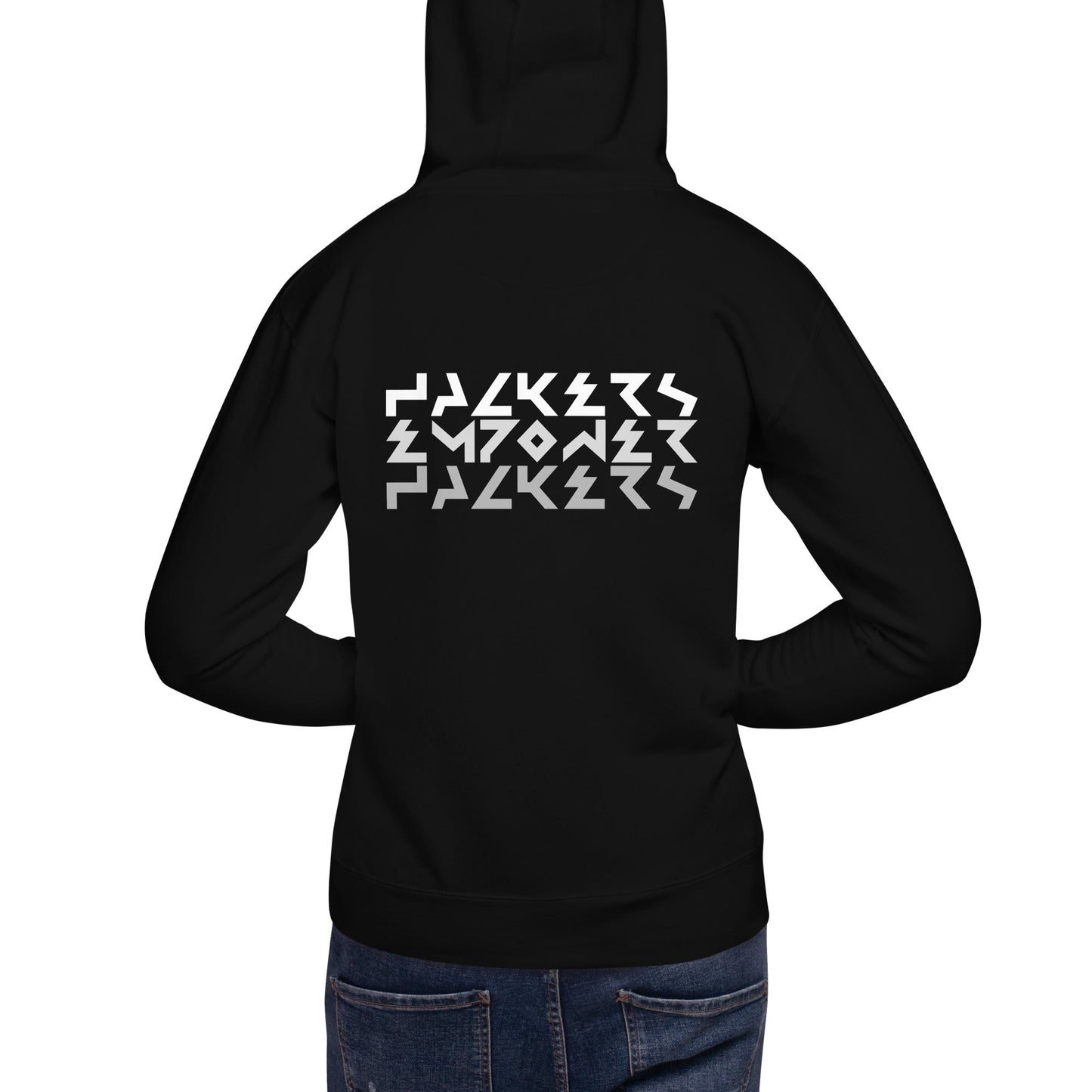 Hackers Empower Hackers V5 - Unisex Hoodie ( Back Print ) by DarkByteGear