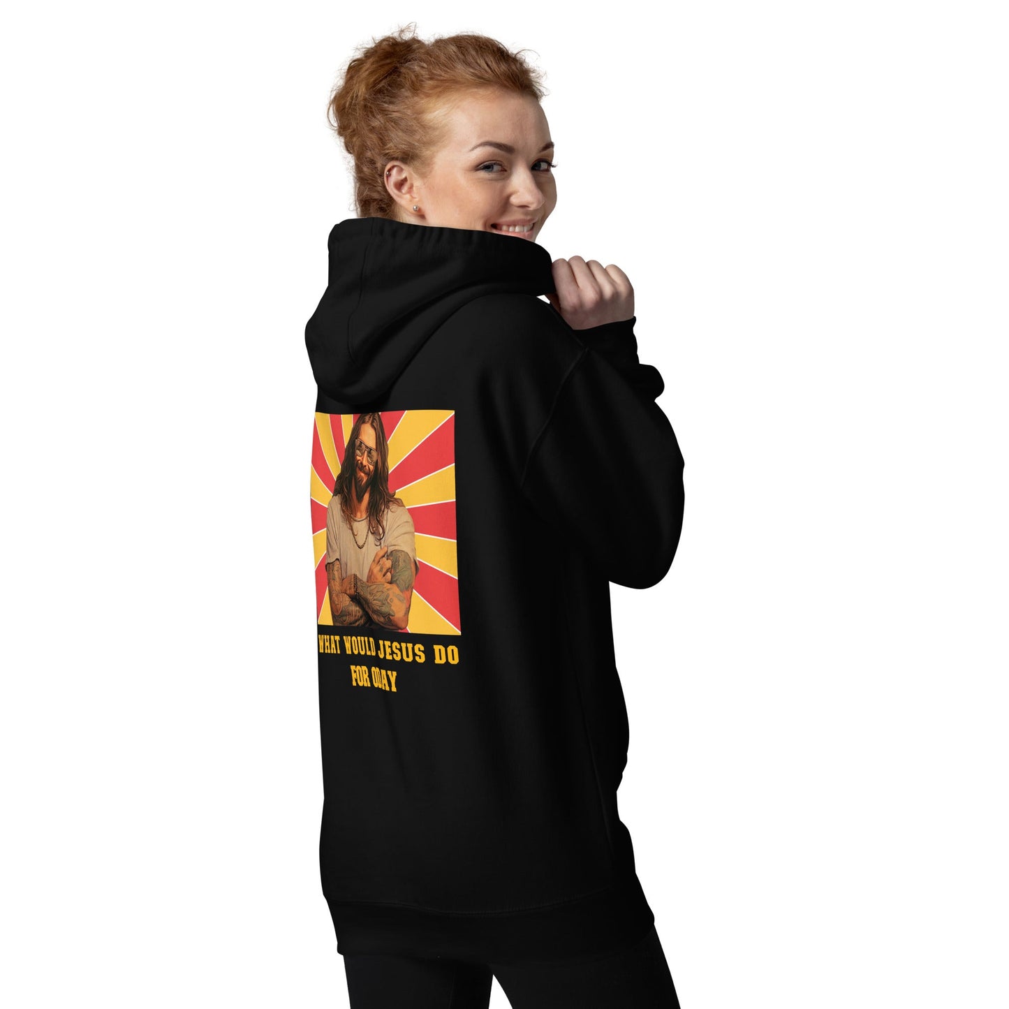 What would Jesus do for 0day v1 - Unisex Hoodie (back print) by DarkByteGear