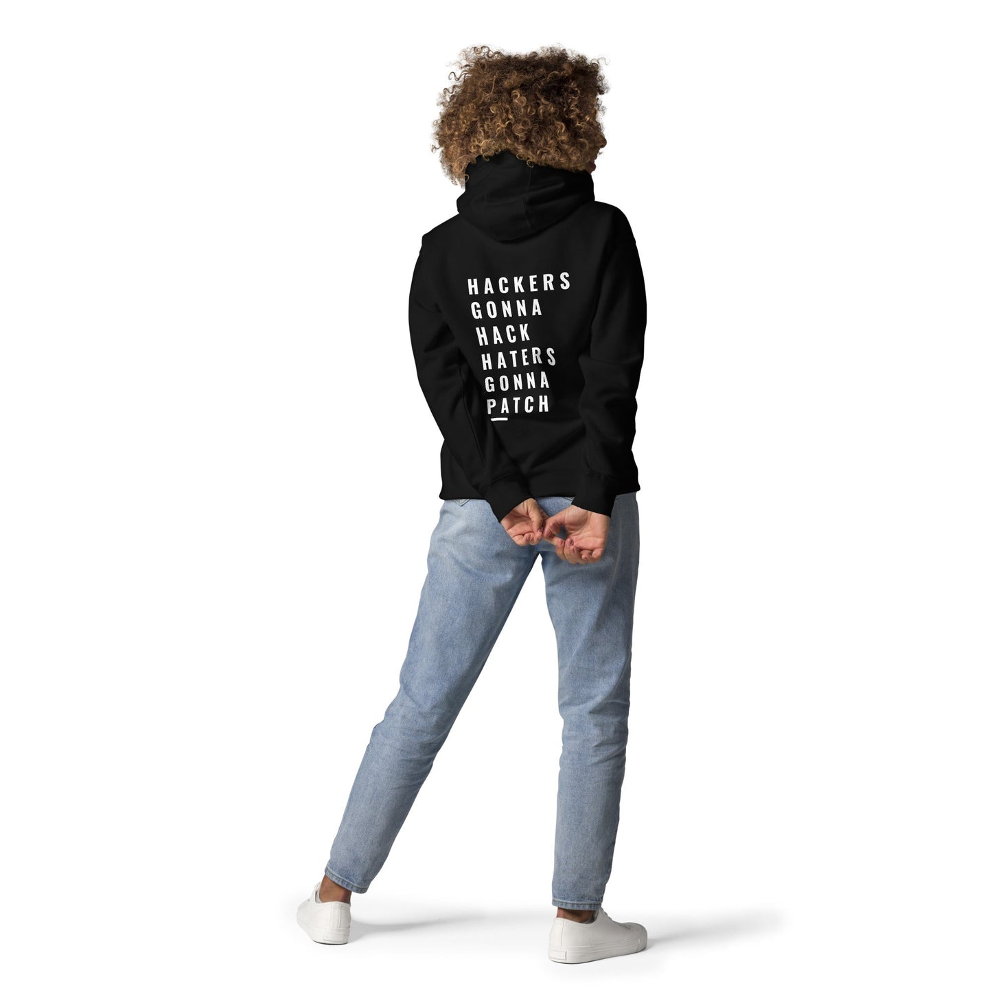 Hackers Gonna Hack: Haters Gonna Patch - Unisex Hoodie ( Back Print ) by DarkByteGear