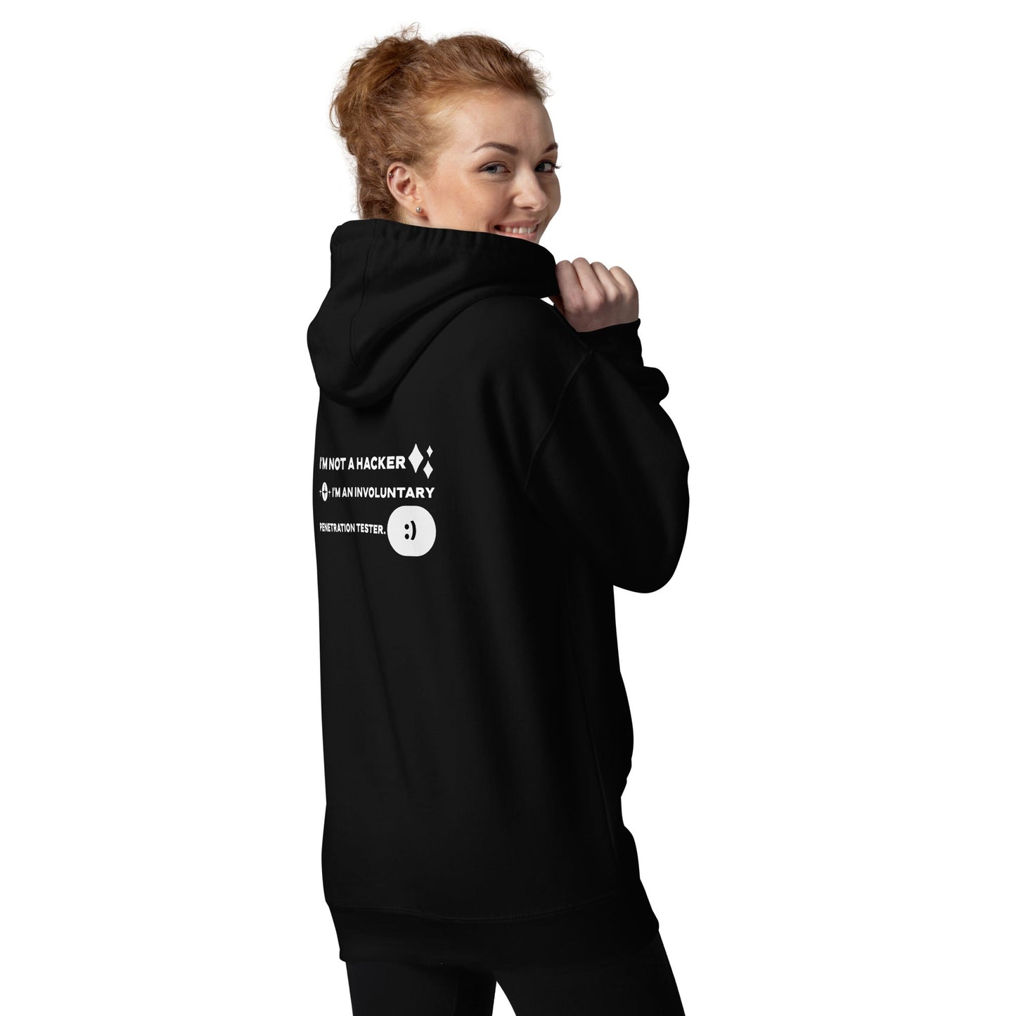 I'm not a Hacker: I am an involuntary penetration tester - Unisex Hoodie ( Back Print ) by DarkByteGear