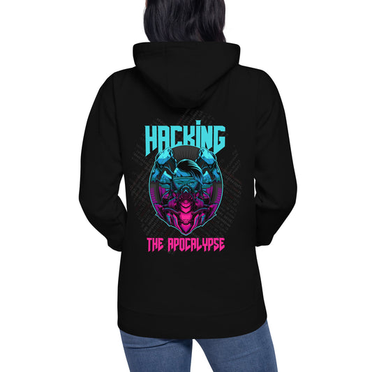 Hacking the apocalypse V2 - Unisex Hoodie ( Back Print ) by DarkByteGear