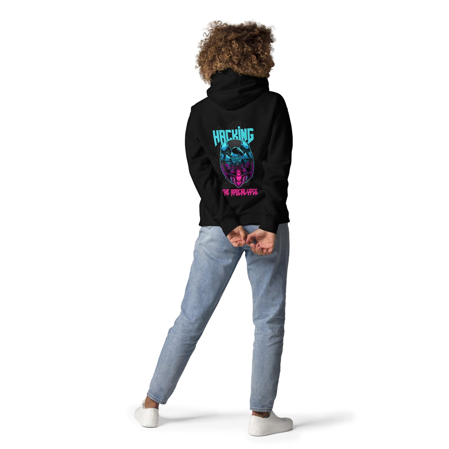 Hacking the apocalypse V2 - Unisex Hoodie ( Back Print ) by DarkByteGear