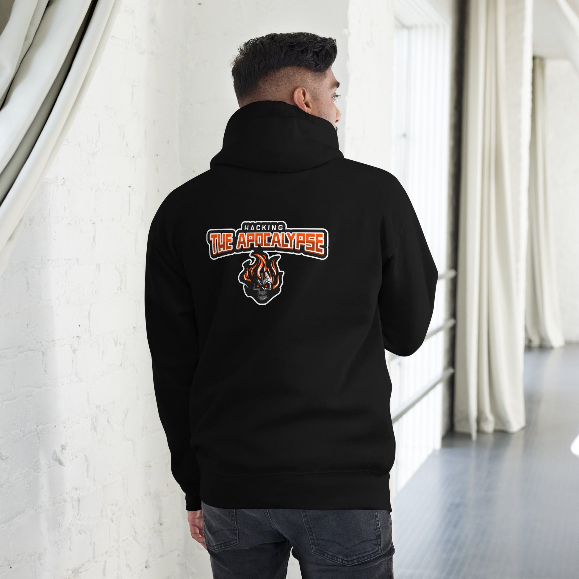 Hacking the Apocalypse V1 - Unisex Hoodie ( Back Print ) by DarkByteGear