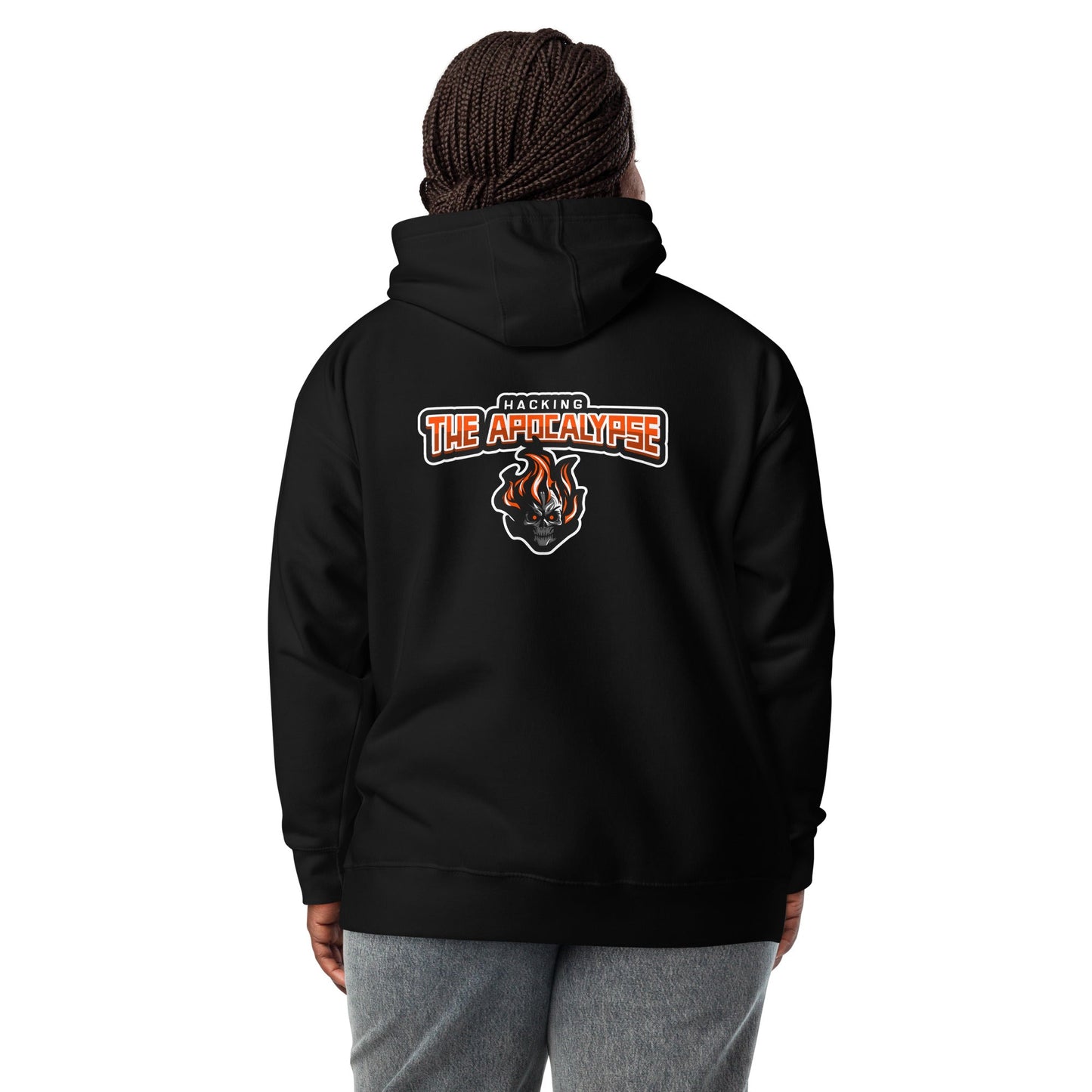 Hacking the Apocalypse V1 - Unisex Hoodie ( Back Print ) by DarkByteGear