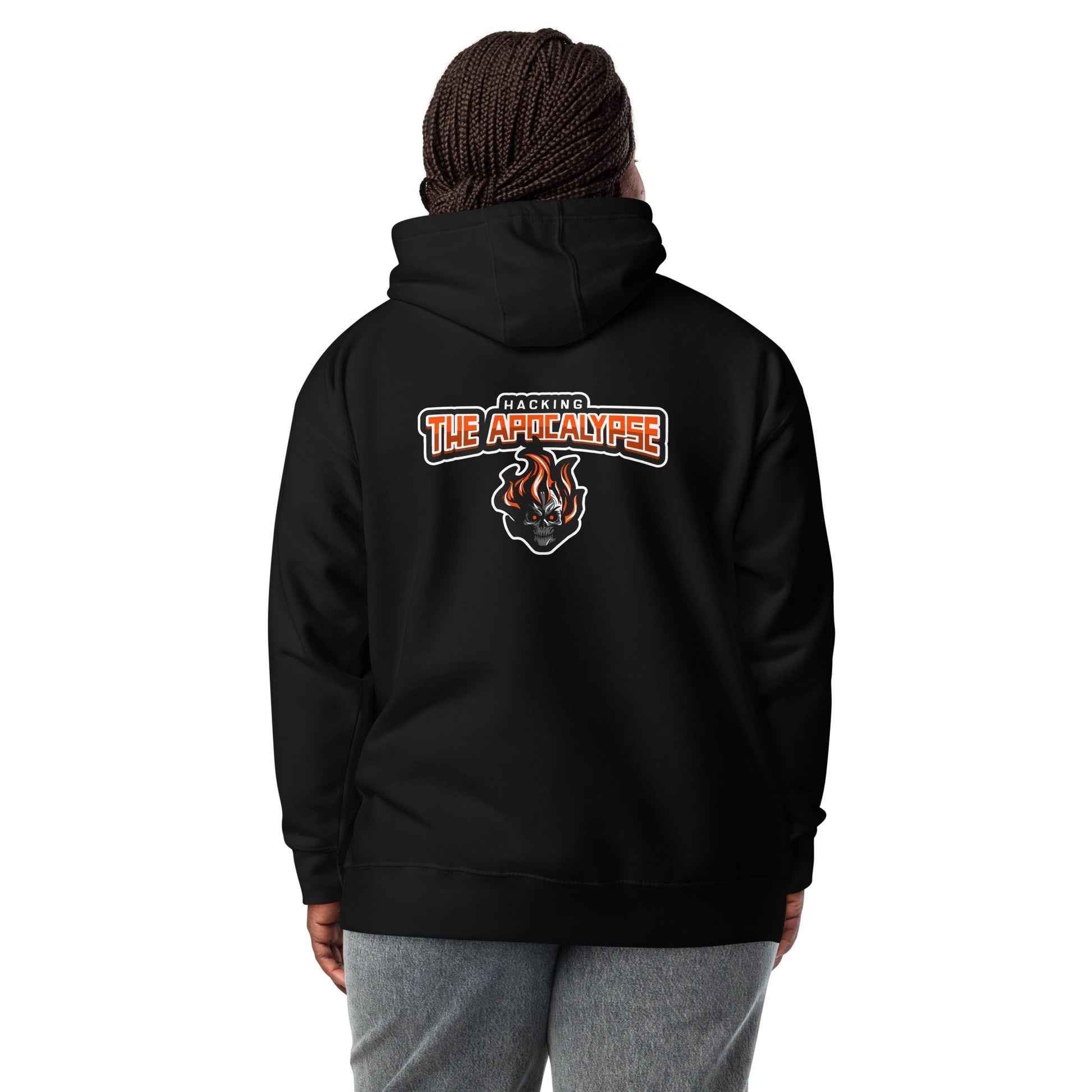 Hacking the Apocalypse V1 - Unisex Hoodie ( Back Print ) by DarkByteGear