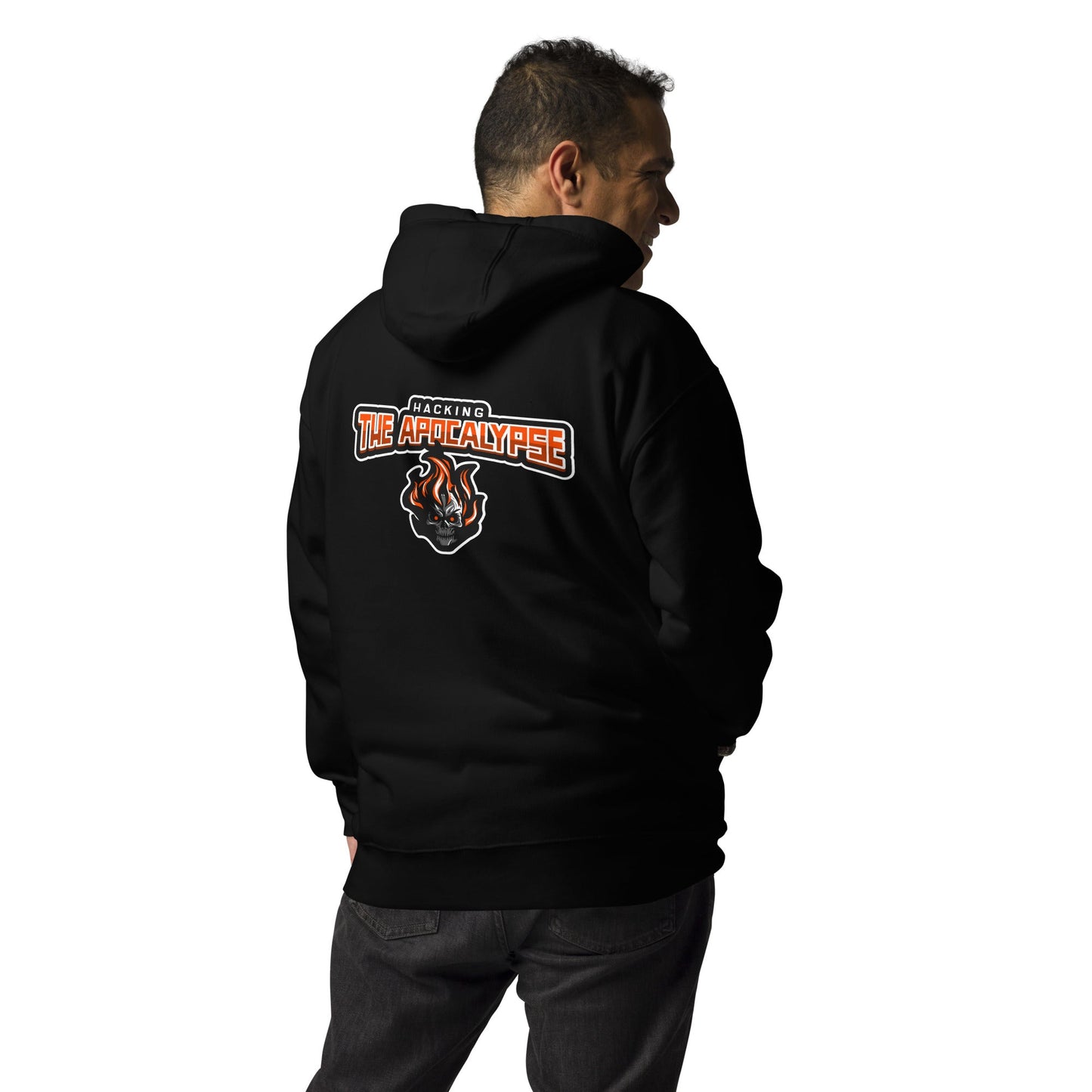 Hacking the Apocalypse V1 - Unisex Hoodie ( Back Print ) by DarkByteGear