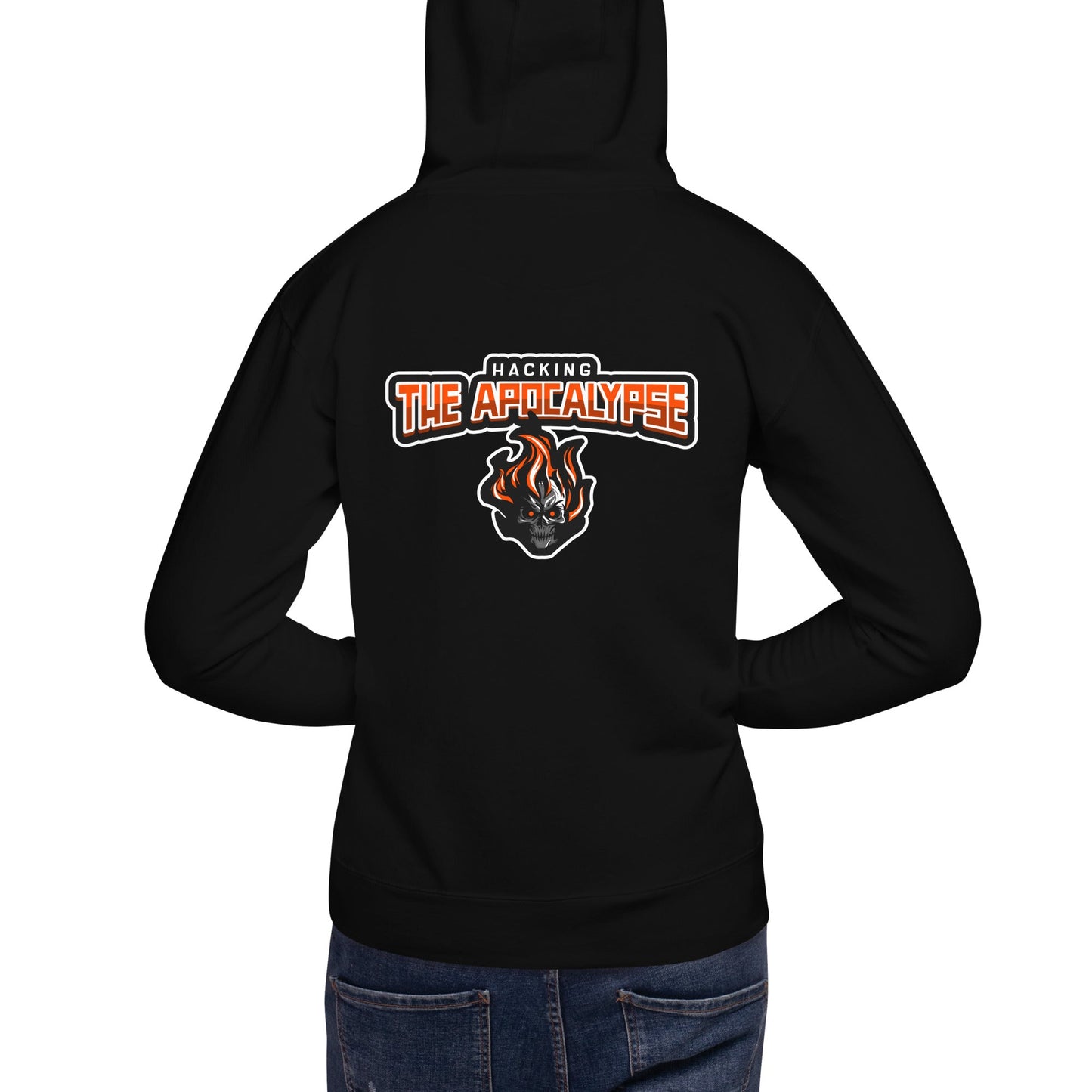 Hacking the Apocalypse V1 - Unisex Hoodie ( Back Print ) by DarkByteGear