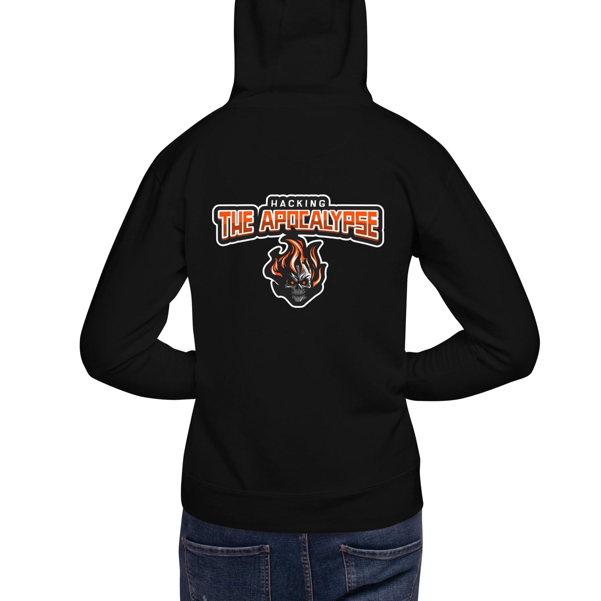 Hacking the Apocalypse V1 - Unisex Hoodie ( Back Print ) by DarkByteGear
