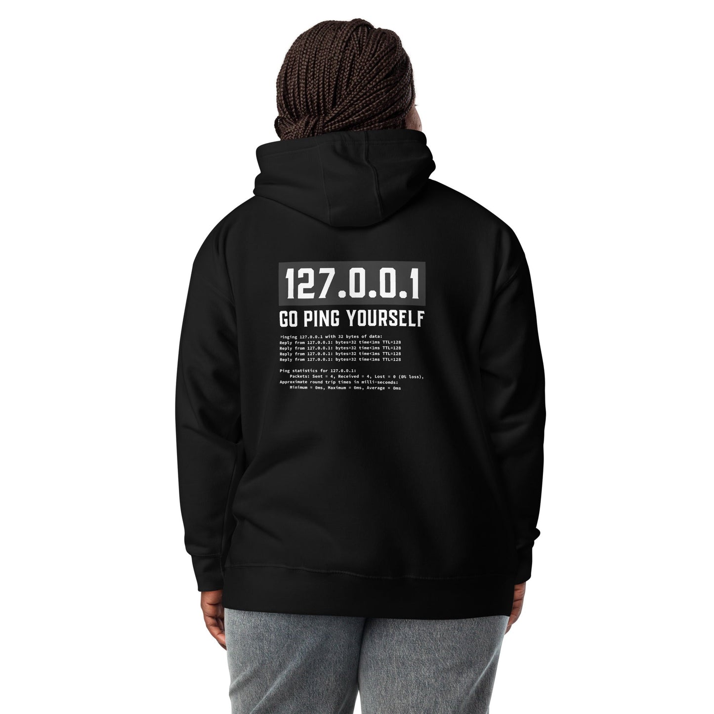 Go ping yourself - Unisex Hoodie ( Back Print ) by DarkByteGear