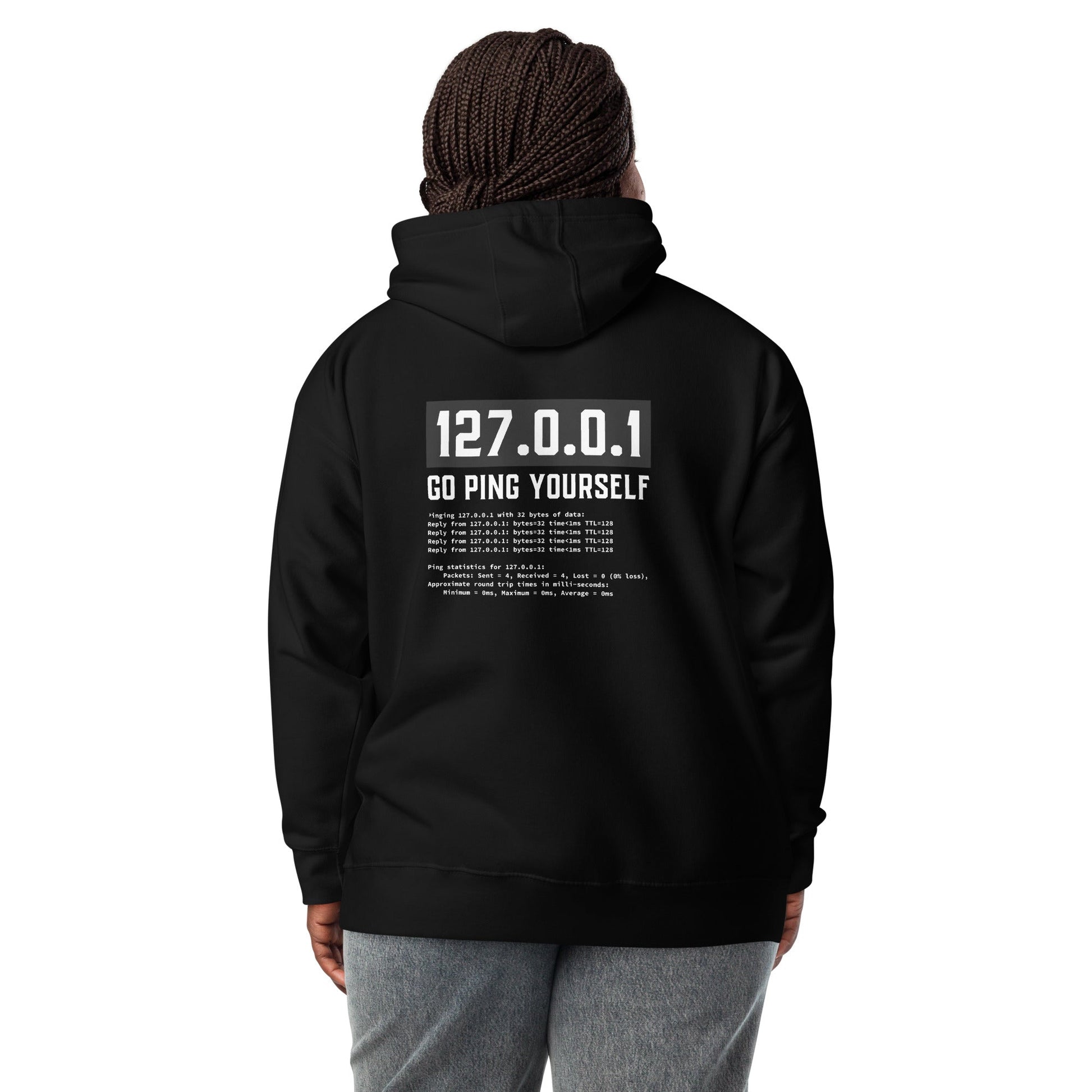 Go ping yourself - Unisex Hoodie ( Back Print ) by DarkByteGear