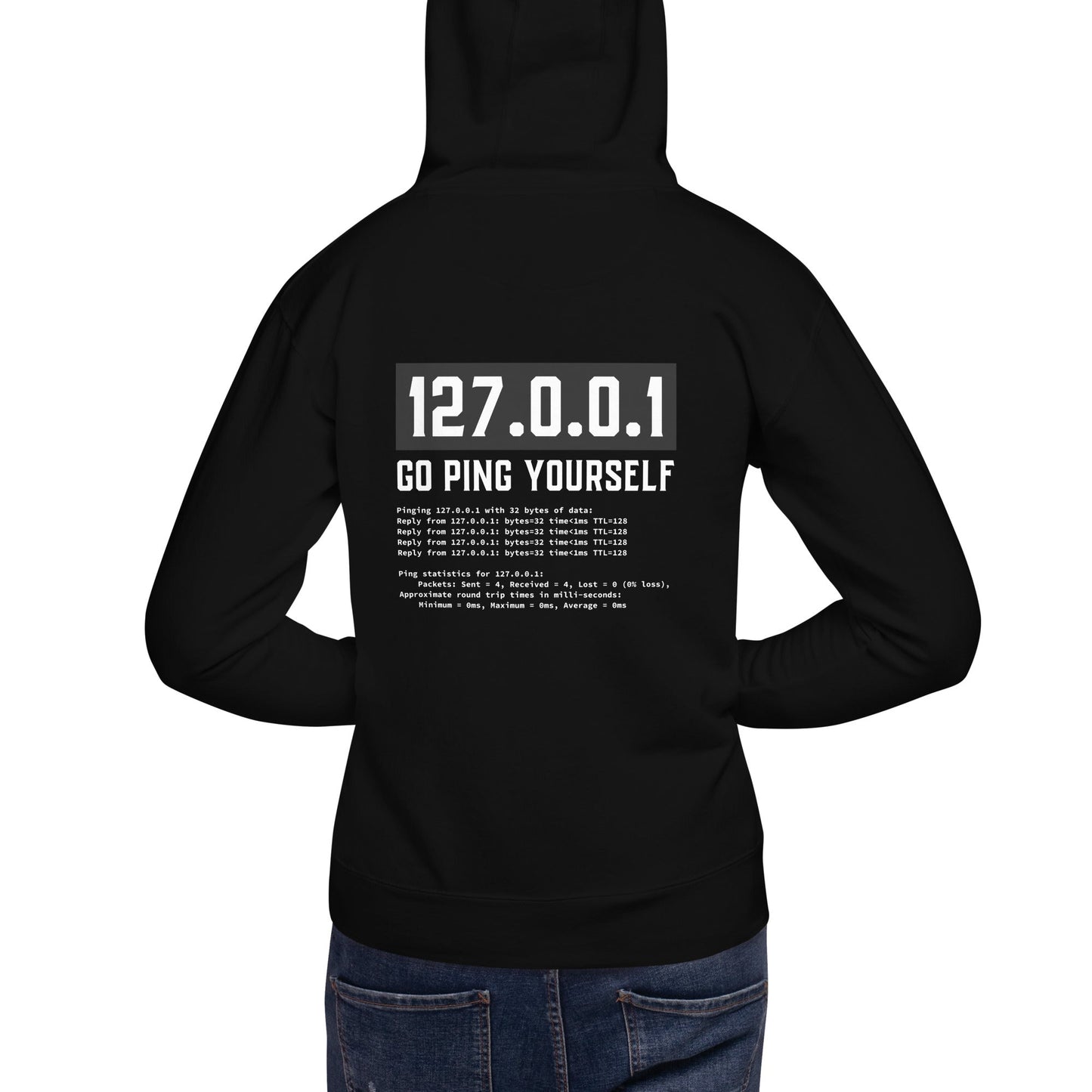 Go ping yourself - Unisex Hoodie ( Back Print ) by DarkByteGear