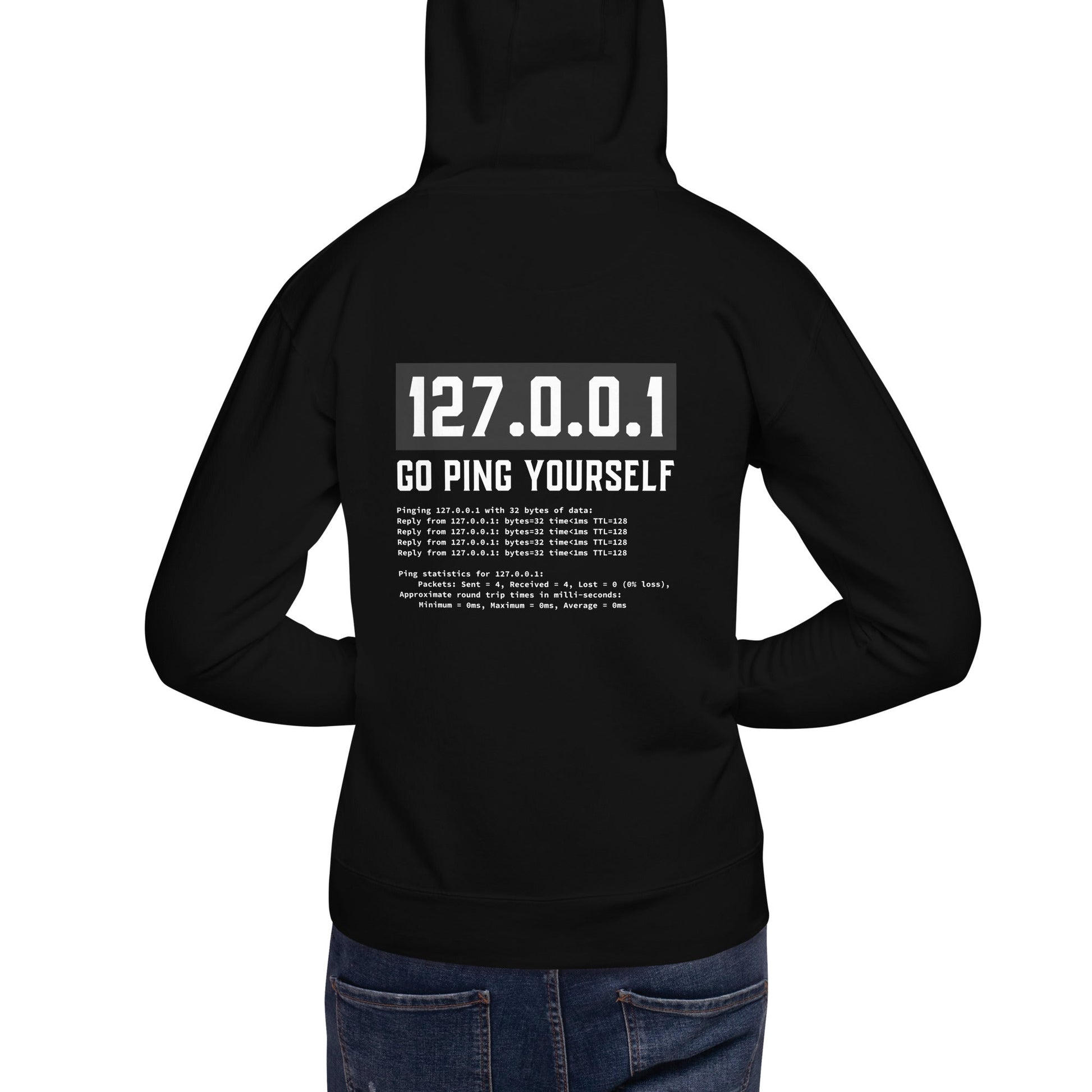 Go ping yourself - Unisex Hoodie ( Back Print ) by DarkByteGear