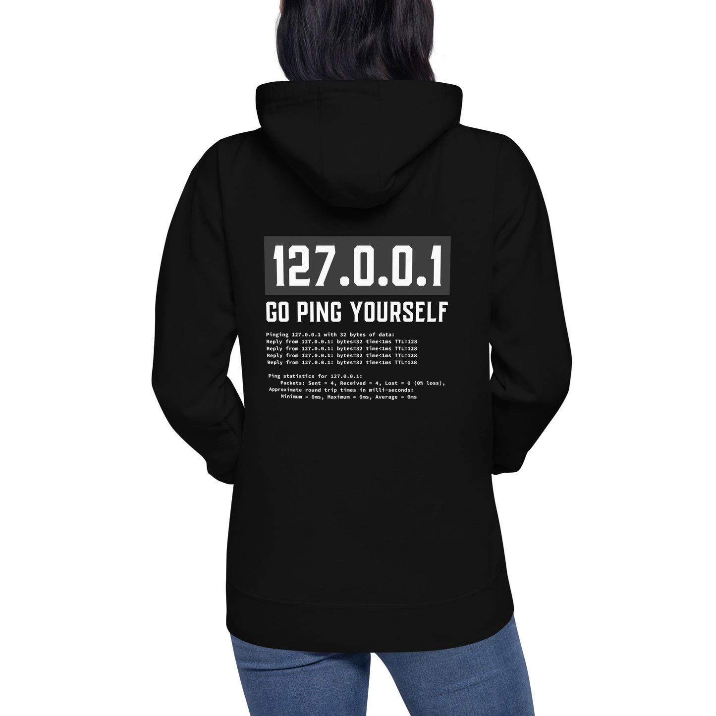 Go ping yourself - Unisex Hoodie ( Back Print ) by DarkByteGear