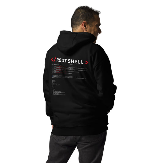 Root Shell - Unisex Hoodie ( Back Print ) by DarkByteGear