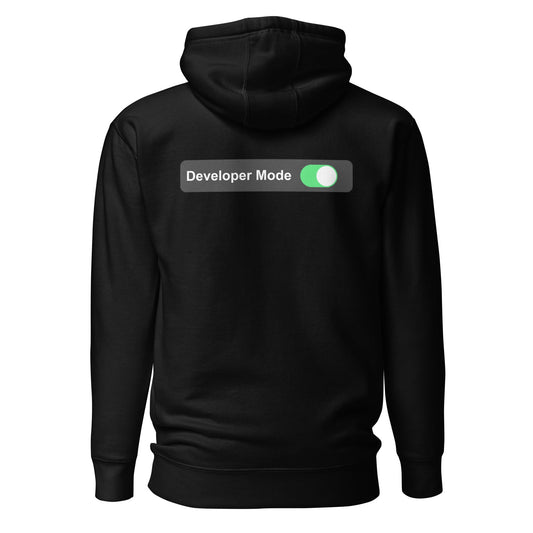Developer Mode On - Unisex Hoodie (back print) by DarkByteGear