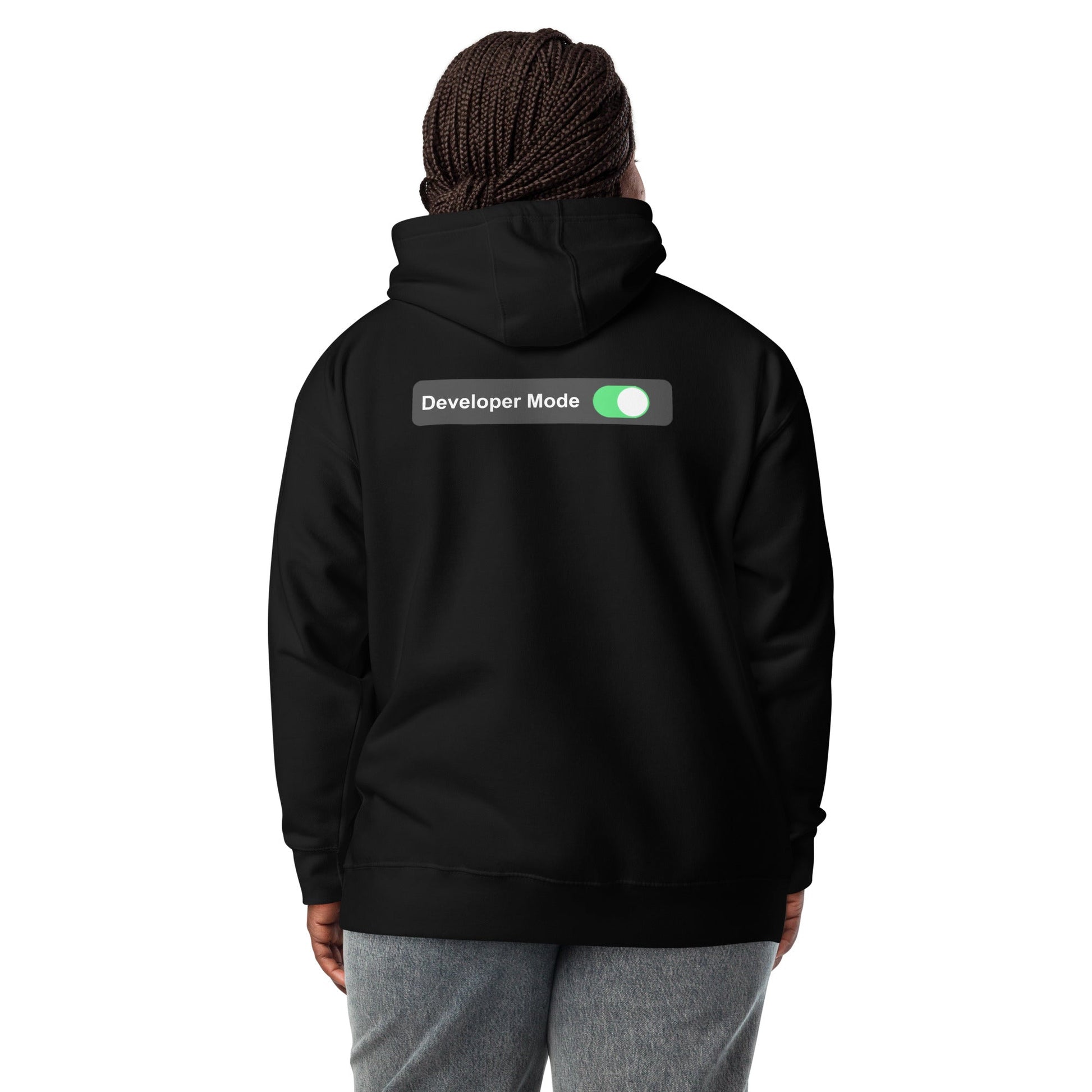 Developer Mode On - Unisex Hoodie (back print) by DarkByteGear