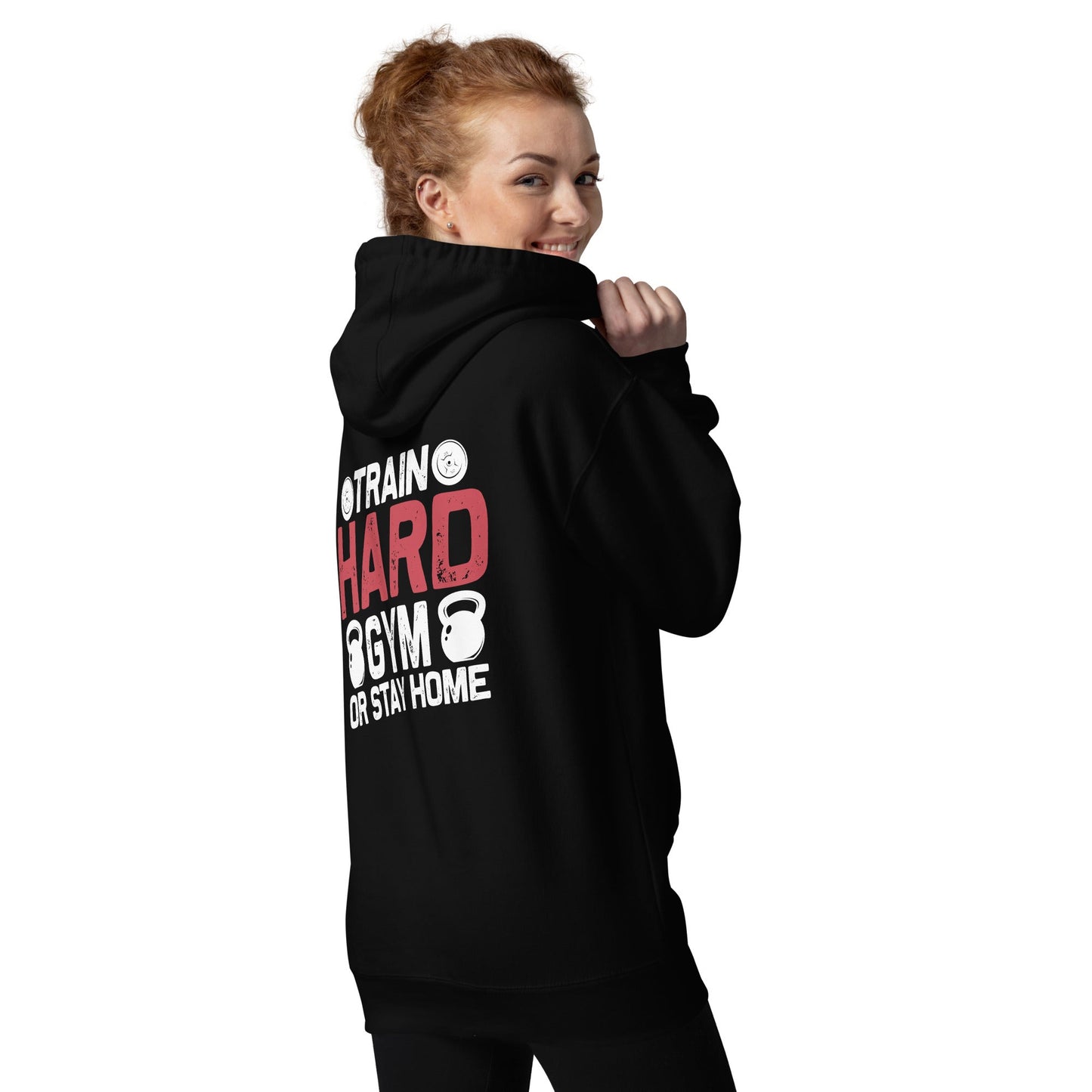 Train Hard - Unisex Hoodie (back print) by DarkByteGear