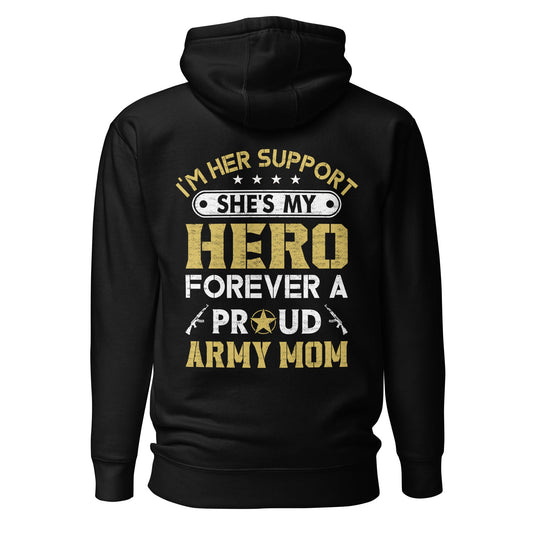 I'm her support - Unisex Hoodie (back print) by DarkByteGear