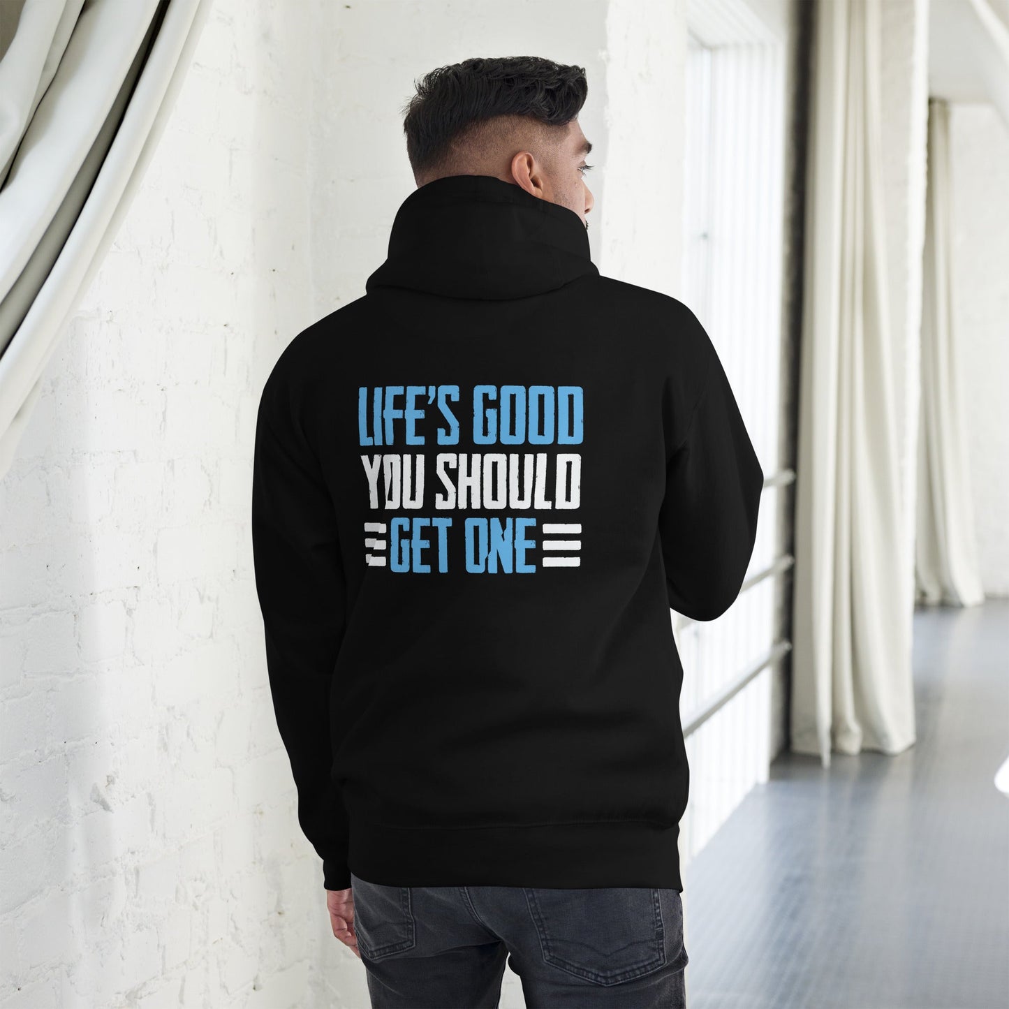 Life is good; you should get one - Unisex Hoodie ( Back Print ) by DarkByteGear
